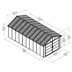 Palram - Canopia Yukon 21.3 Apex Dark Grey Plastic Shed -Hozelock Shop palram canopia yukon 21 3 apex dark grey plastic shed7290108139280 01t BQ