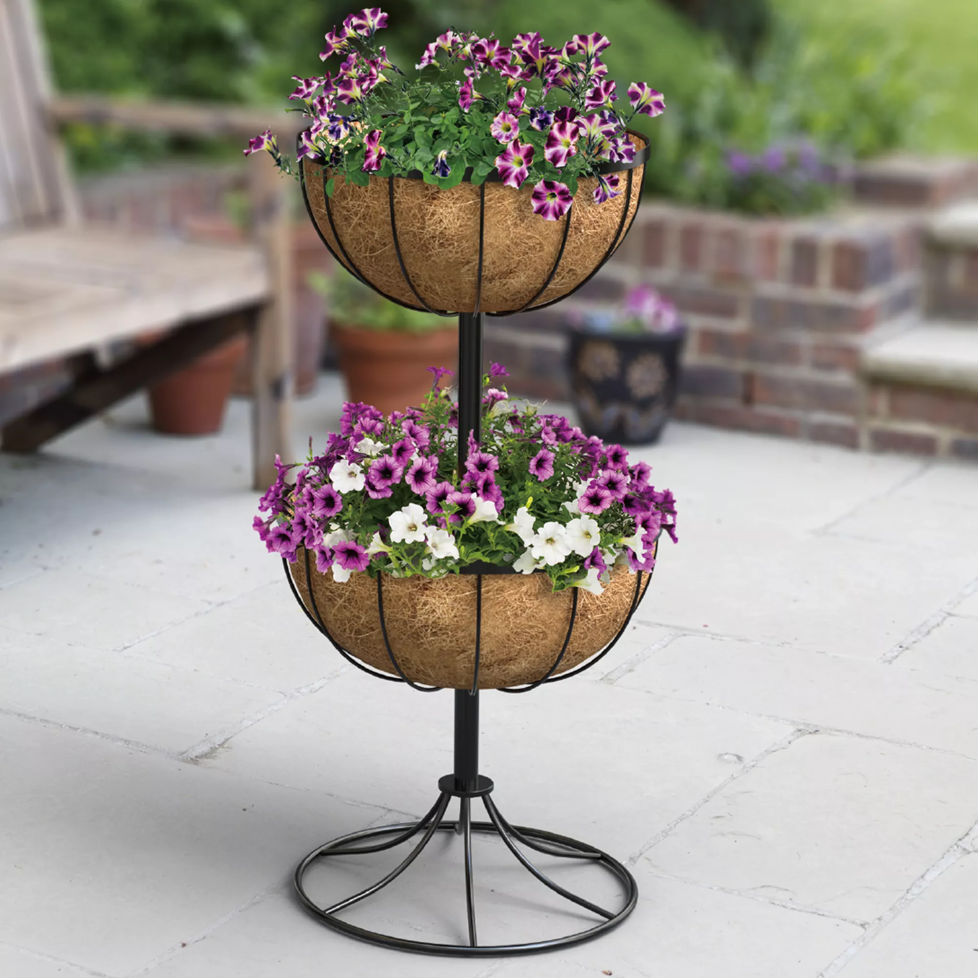 Panacea Hanging Garden Black Flower Fountain Round Planter 2 Panacea Hanging Garden Black Flower Fountain Round Planter - Image 2