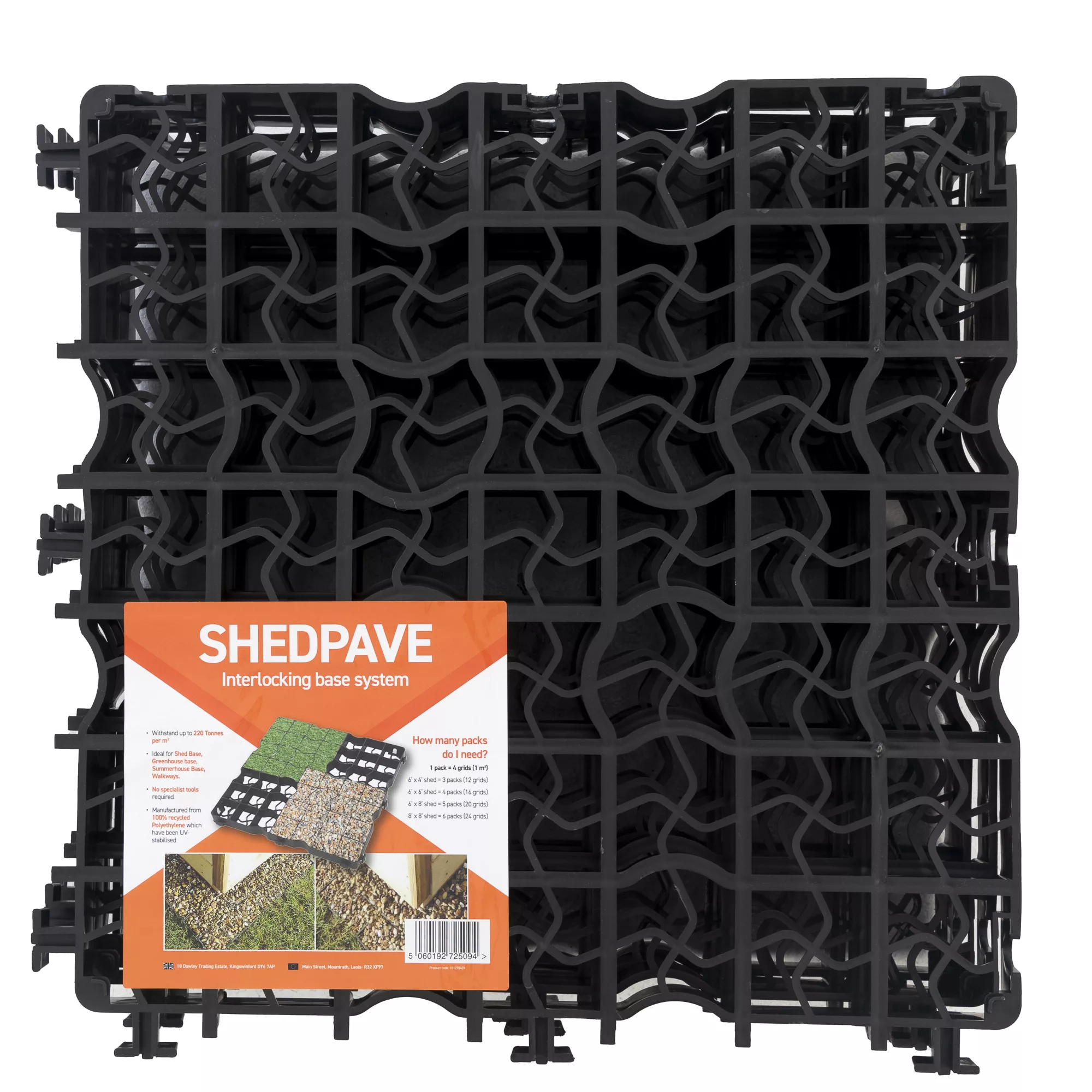 Plastic Interlocking Shed Base (W) 49cm X (L) 49cm , Pack Of 4 1 Plastic Interlocking Shed Base (W) 49cm X (L) 49cm , Pack Of 4