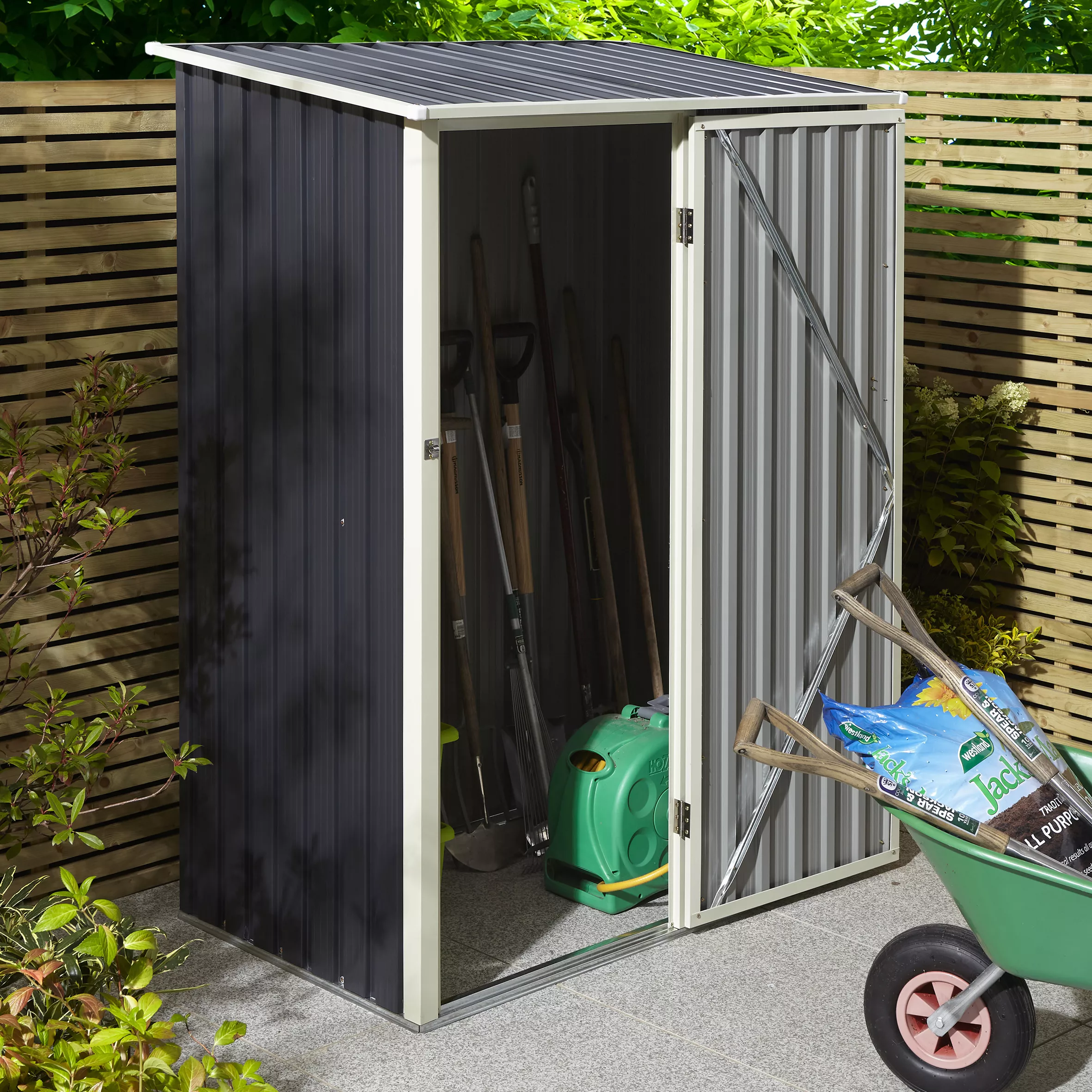 Rowlinson Trentvale 5x3 Pent Dark Grey Metal Shed 10 Rowlinson Trentvale 5x3 Pent Dark Grey Metal Shed - Image 10