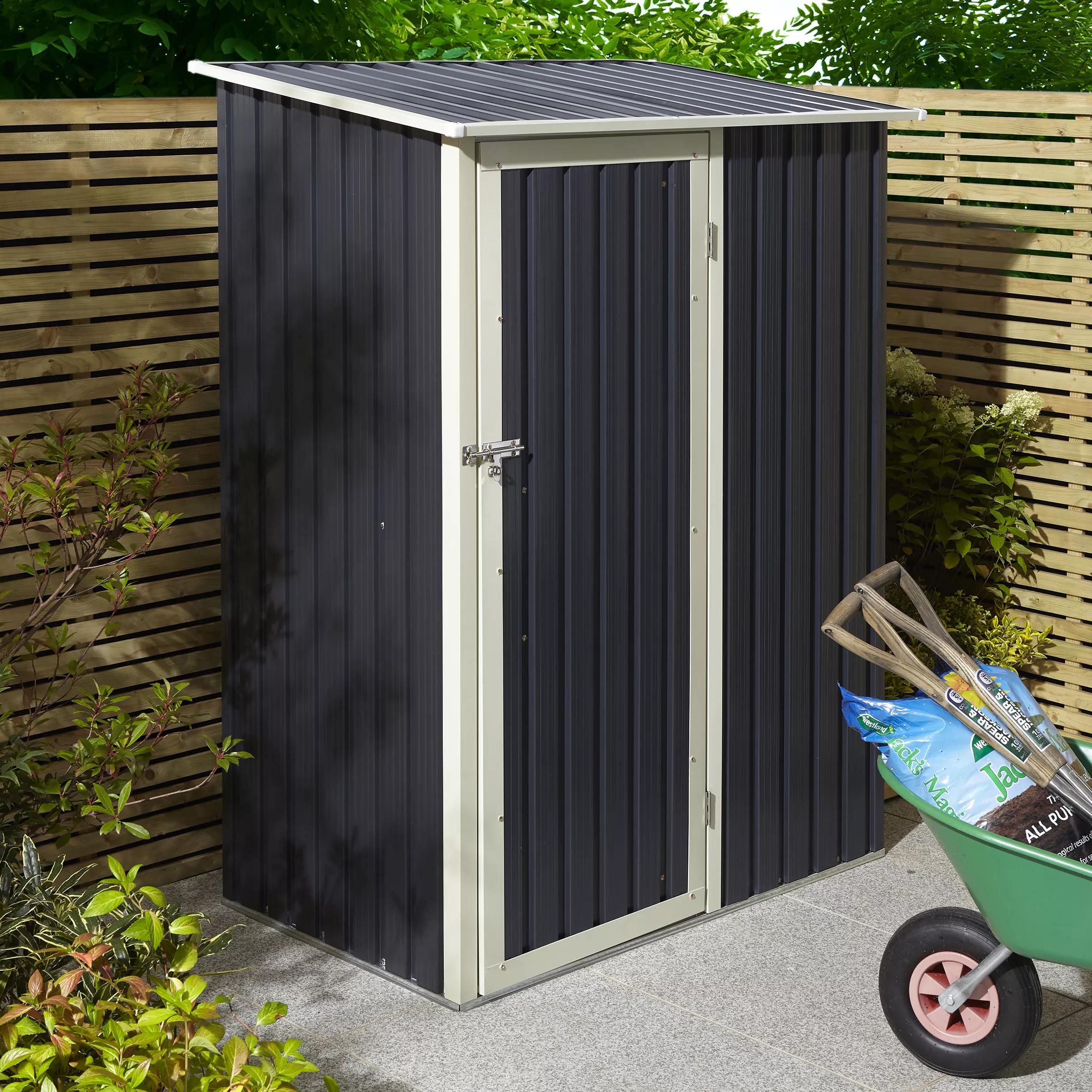 Rowlinson Trentvale 5x3 Pent Dark Grey Metal Shed 11 Rowlinson Trentvale 5x3 Pent Dark Grey Metal Shed - Image 11