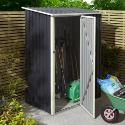 Rowlinson Trentvale 5x3 Pent Dark Grey Metal Shed 23 Rowlinson Trentvale 5x3 Pent Dark Grey Metal Shed -Hozelock Shop rowlinson trentvale 5x3 pent dark grey metal shed5013856206347 03i bq
