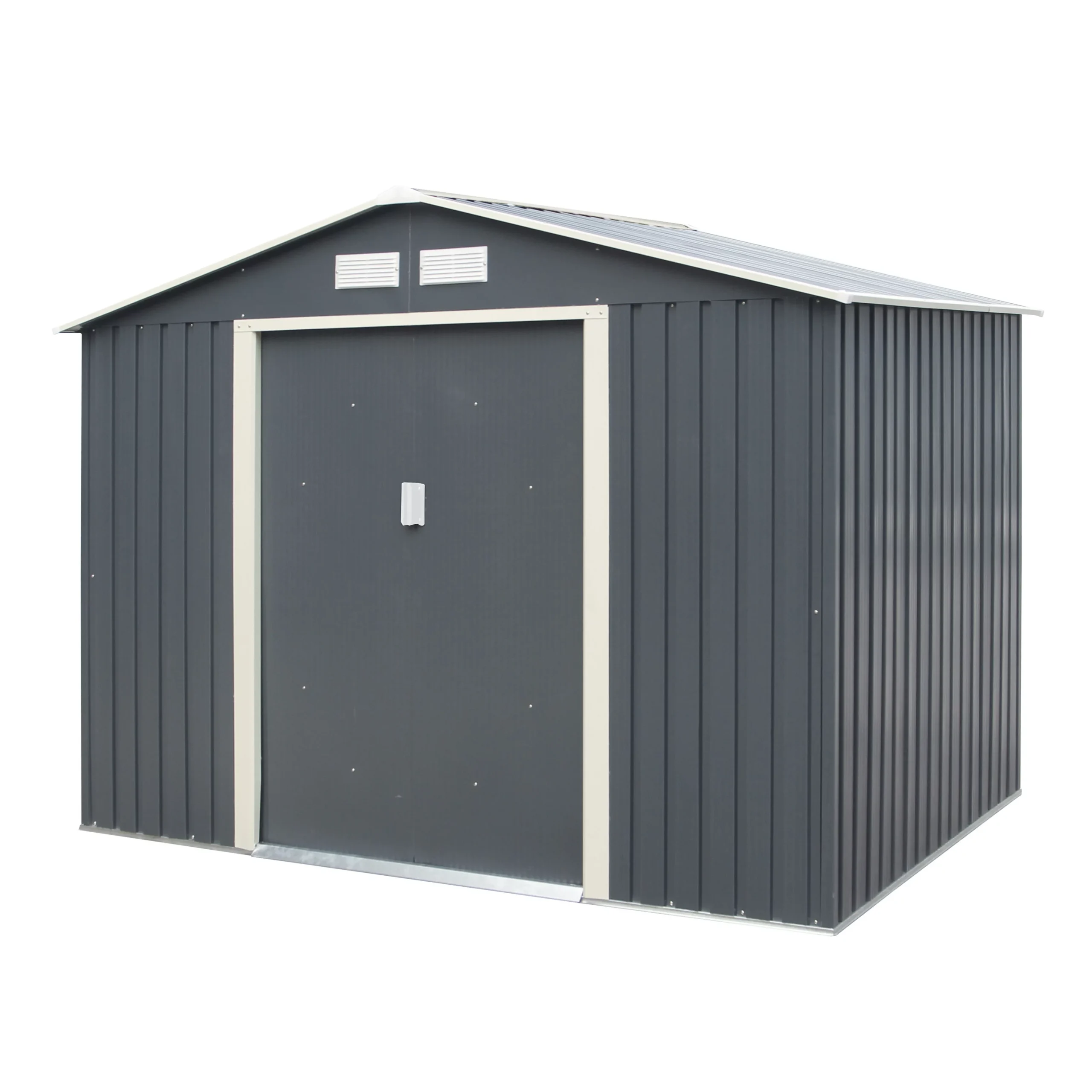 Rowlinson Trentvale 8x6 Apex Dark Grey Metal Shed 1 Rowlinson Trentvale 8x6 Apex Dark Grey Metal Shed