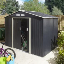 Rowlinson Trentvale 8x6 Apex Dark Grey Metal Shed 18 Rowlinson Trentvale 8x6 Apex Dark Grey Metal Shed -Hozelock Shop rowlinson trentvale 8x6 apex dark grey metal shed5013856206224 03i bq