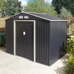 Rowlinson Trentvale 8x6 Apex Dark Grey Metal Shed 19 Rowlinson Trentvale 8x6 Apex Dark Grey Metal Shed -Hozelock Shop rowlinson trentvale 8x6 apex dark grey metal shed5013856206224 04i bq