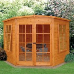 Shire 7x7 Glass Pent Shiplap Wooden Summer House - Base Not Included -Hozelock Shop shire 7x7 glass pent shiplap wooden summer house base not included03455784 01i