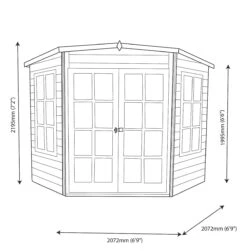 Shire 7x7 Glass Pent Shiplap Wooden Summer House - Base Not Included -Hozelock Shop shire 7x7 glass pent shiplap wooden summer house base not included03455784 01t