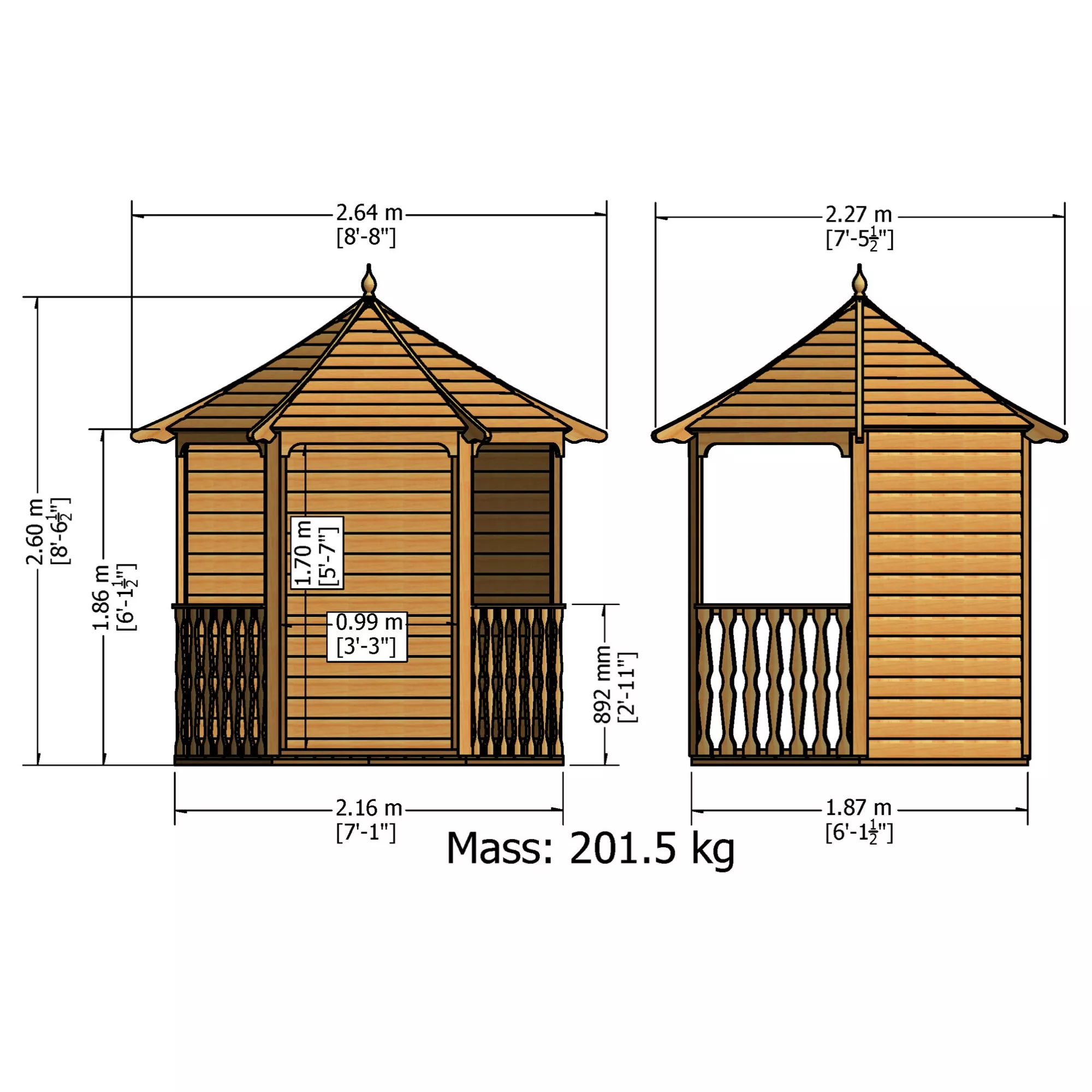 Shire Arbour, (H)2600mm (W)2160mm (D)1870mm - Assembly Required 4 Shire Arbour, (H)2600mm (W)2160mm (D)1870mm - Assembly Required - Image 4