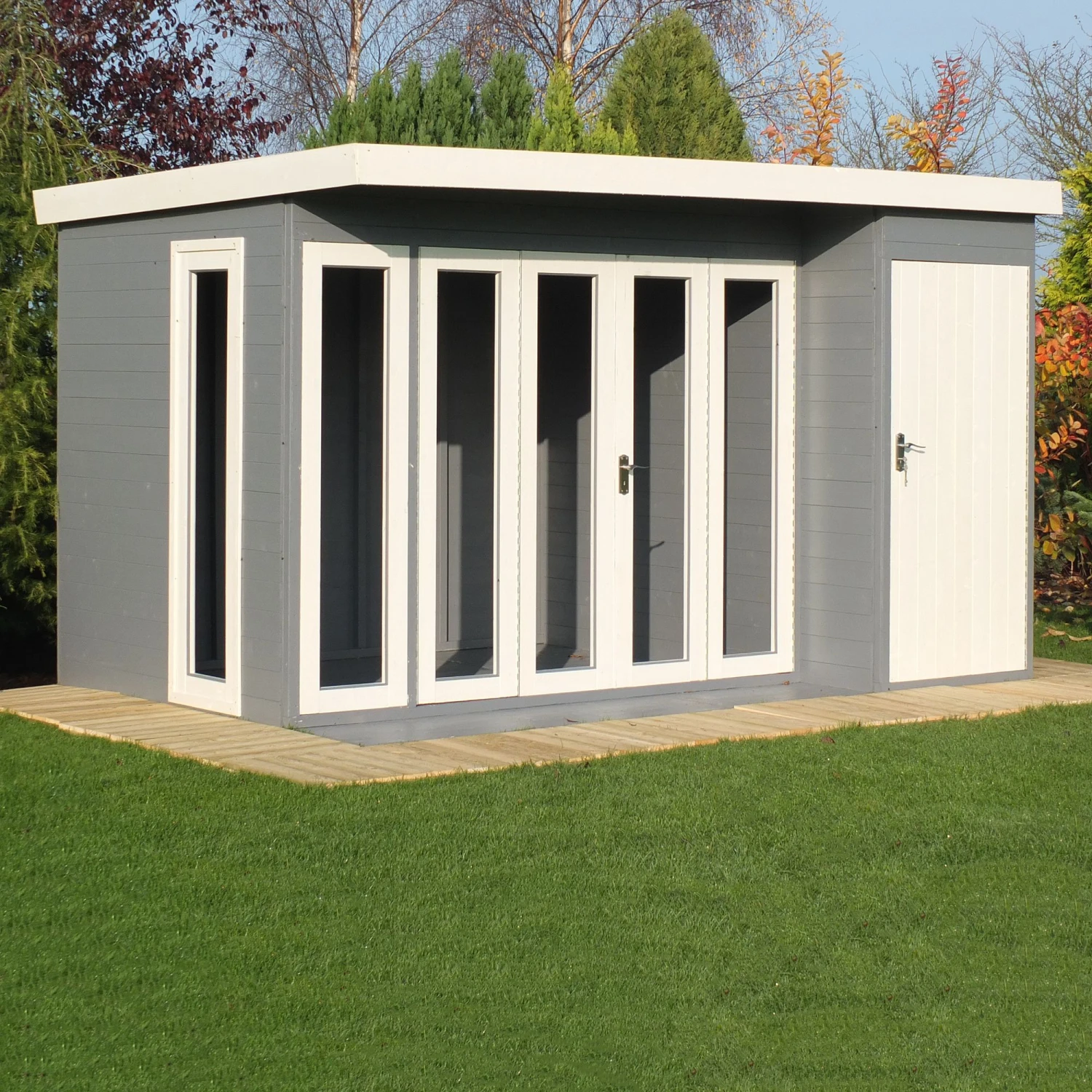 Shire Aster 12x8 Pent Shiplap Wooden Summer House - Assembly Service Included 1 Shire Aster 12x8 Pent Shiplap Wooden Summer House - Assembly Service Included