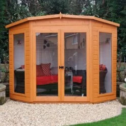 Shire Barclay 10x10 Safety Acrylic Pent Shiplap Wooden Summer House - Base Not Included -Hozelock Shop shire barclay 10x10 safety acrylic pent shiplap wooden summer house base not included5019804999224 02i bq