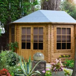 Shire Belvoir 10x10 Glass Apex Tongue & Groove Wooden Cabin - Base Not Included -Hozelock Shop shire belvoir 10x10 glass apex tongue groove wooden cabin base not included5019804252398 05i bq