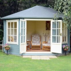 Shire Belvoir 10x10 Glass Apex Tongue & Groove Wooden Cabin - Base Not Included -Hozelock Shop shire belvoir 10x10 glass apex tongue groove wooden cabin base not included5019804252398 08i bq