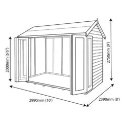 Shire Blenheim 10x8 Apex Shiplap Wooden Summer House With Bi-fold Door - Assembly Service Included -Hozelock Shop shire blenheim 10x8 apex shiplap wooden summer house with bi fold door assembly service included5019804111213 03t