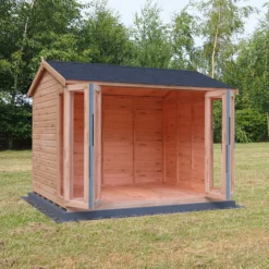 Shire Blenheim 10x8 Apex Shiplap Wooden Summer House With Bi-fold Door - Assembly Service Included -Hozelock Shop shire blenheim 10x8 apex shiplap wooden summer house with bi fold door assembly service included5019804111213 04i bq