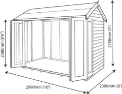 Shire Blenheim 10x8 Glass Bi-fold Door Apex Shiplap Wooden Summer House - Base Not Included 14 Shire Blenheim 10x8 Glass Bi-fold Door Apex Shiplap Wooden Summer House - Base Not Included -Hozelock Shop shire blenheim 10x8 glass bi fold door apex shiplap wooden summer house base not included5019804225491 02t