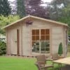 Shire Bourne 14x12 Toughened Glass Apex Tongue & Groove Wooden Cabin - Assembly Service Included