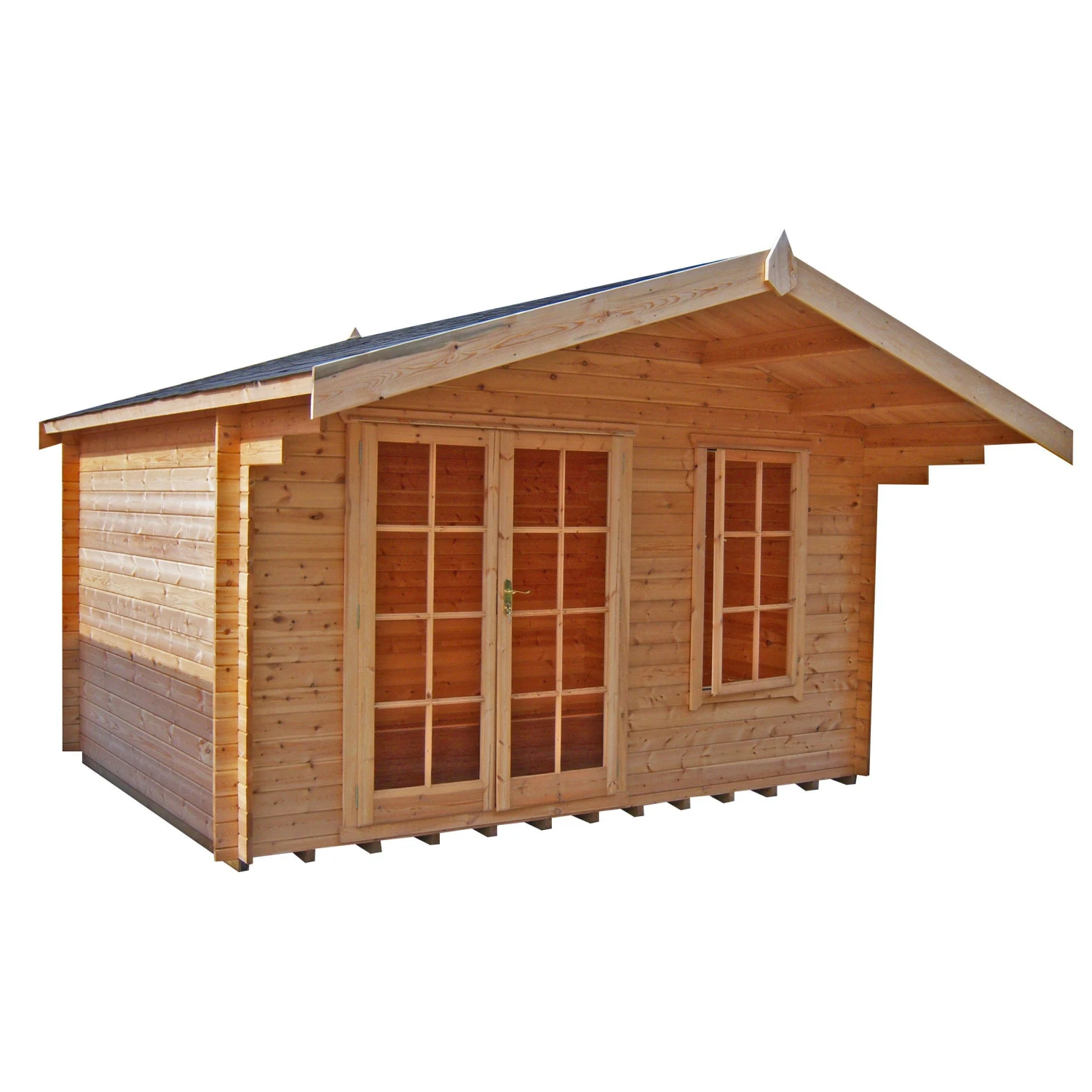 Shire Cannock 10x12 Ft Apex Tongue & Groove Wooden Cabin With Felt Tile Roof - Assembly Service Included 1 Shire Cannock 10x12 Ft Apex Tongue & Groove Wooden Cabin With Felt Tile Roof - Assembly Service Included