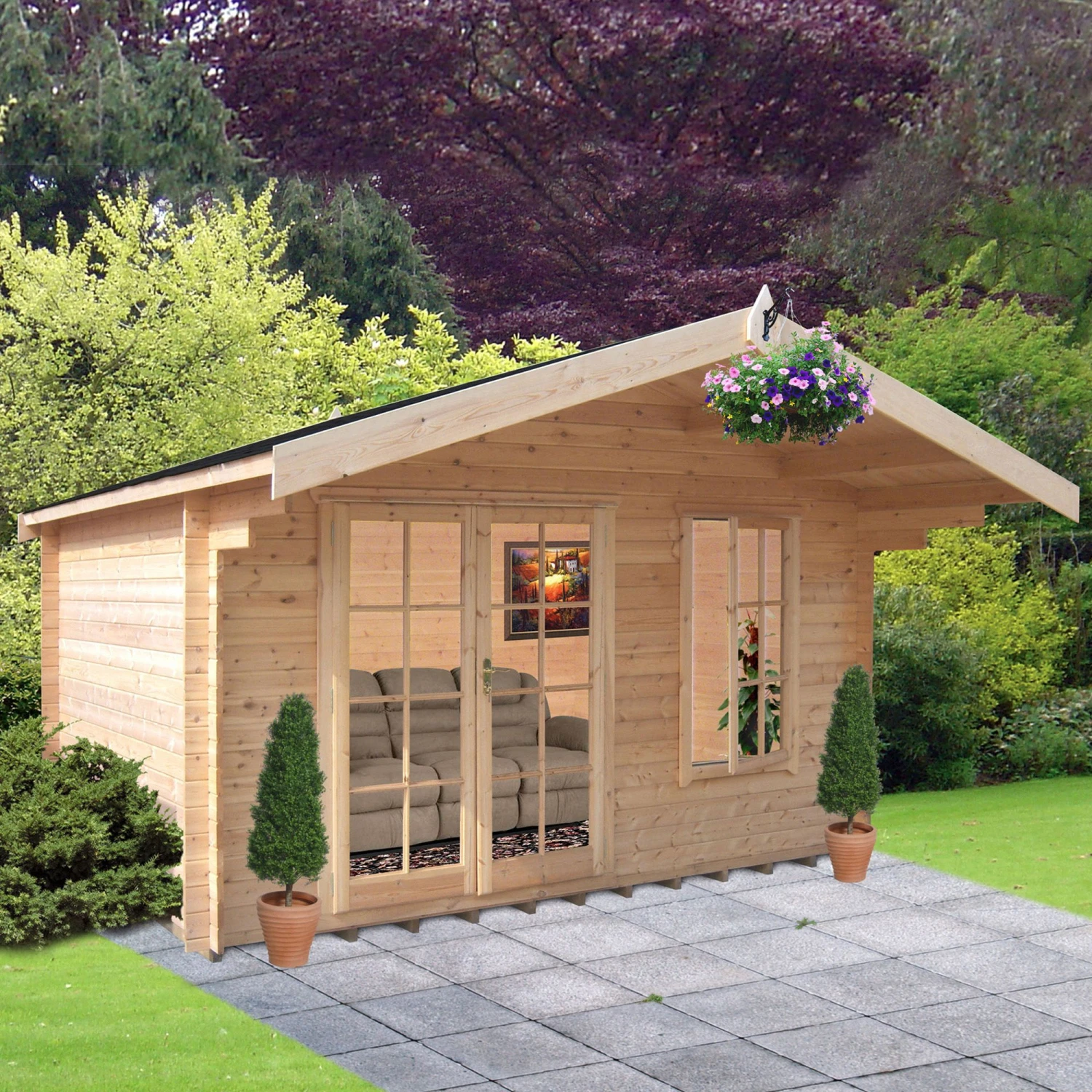 Shire Cannock 10x12 Ft Apex Tongue & Groove Wooden Cabin With Felt Tile Roof - Assembly Service Included 4 Shire Cannock 10x12 Ft Apex Tongue & Groove Wooden Cabin With Felt Tile Roof - Assembly Service Included - Image 4
