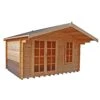 Shire Cannock 10x12 Ft Toughened Glass Apex Tongue & Groove Wooden Cabin With Felt Tile Roof