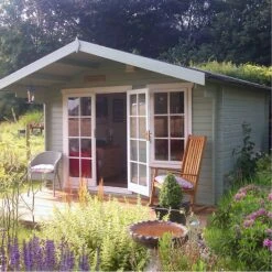 Shire Cannock 12x10 Toughened Glass Apex Tongue & Groove Wooden Cabin - Base Not Included -Hozelock Shop shire cannock 12x10 toughened glass apex tongue groove wooden cabin base not included5019804312108 01i bq