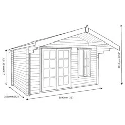 Shire Cannock 12x12 Ft Apex Tongue & Groove Wooden Cabin With Felt Tile Roof - Assembly Service Included -Hozelock Shop shire cannock 12x12 ft apex tongue groove wooden cabin with felt tile roof assembly service included5019804111374 03t