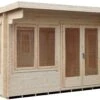 Shire Danbury 12x10 Toughened Glass Pent Tongue & Groove Wooden Cabin - Base Not Included