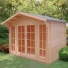 Shire Epping 10x12 Ft Toughened Glass Apex Tongue & Groove Wooden Cabin With Tile Roof