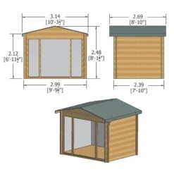 Shire Epping 10x8 Toughened Glass Apex Tongue & Groove Wooden Cabin - Assembly Service Included -Hozelock Shop shire epping 10x8 toughened glass apex tongue groove wooden cabin assembly service included5019804119530 01t bq
