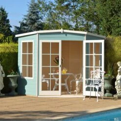 Shire Hampton 10x10 Glass Pent Shiplap Wooden Summer House - Base Not Included -Hozelock Shop shire hampton 10x10 glass pent shiplap wooden summer house base not included5019804008186 02i bq