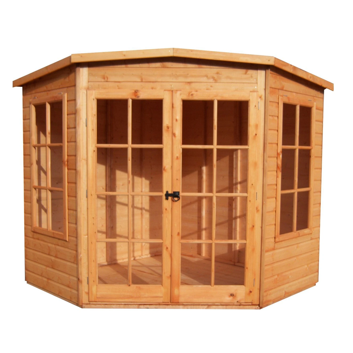 Shire Hampton 10x10 Toughened Glass Pent Shiplap Wooden Summer House - Base Not Included 1 Shire Hampton 10x10 Toughened Glass Pent Shiplap Wooden Summer House - Base Not Included