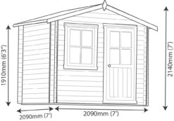 Shire Hartley 7x7 Eco Glass Apex Tongue & Groove Wooden Cabin - Base Not Included 21 Shire Hartley 7x7 Eco Glass Apex Tongue & Groove Wooden Cabin - Base Not Included -Hozelock Shop shire hartley 7x7 eco glass apex tongue groove wooden cabin base not included5019804818198 03t