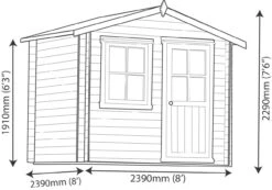 Shire Hartley 8x8 Apex Tongue & Groove Wooden Cabin - Assembly Service Included 19 Shire Hartley 8x8 Apex Tongue & Groove Wooden Cabin - Assembly Service Included -Hozelock Shop shire hartley 8x8 apex tongue groove wooden cabin assembly service included5019804198818 03t