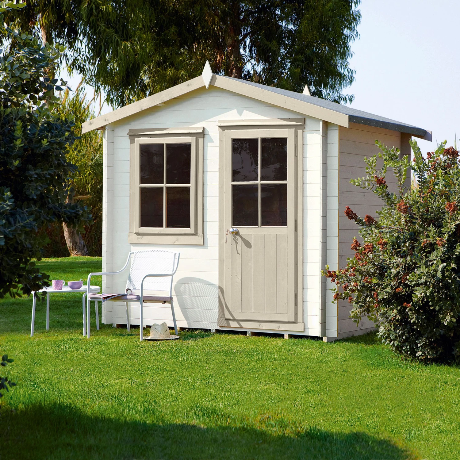 Shire Hartley 8x8 Glass Apex Tongue & Groove Wooden Cabin - Base Included 1 Shire Hartley 8x8 Glass Apex Tongue & Groove Wooden Cabin - Base Included