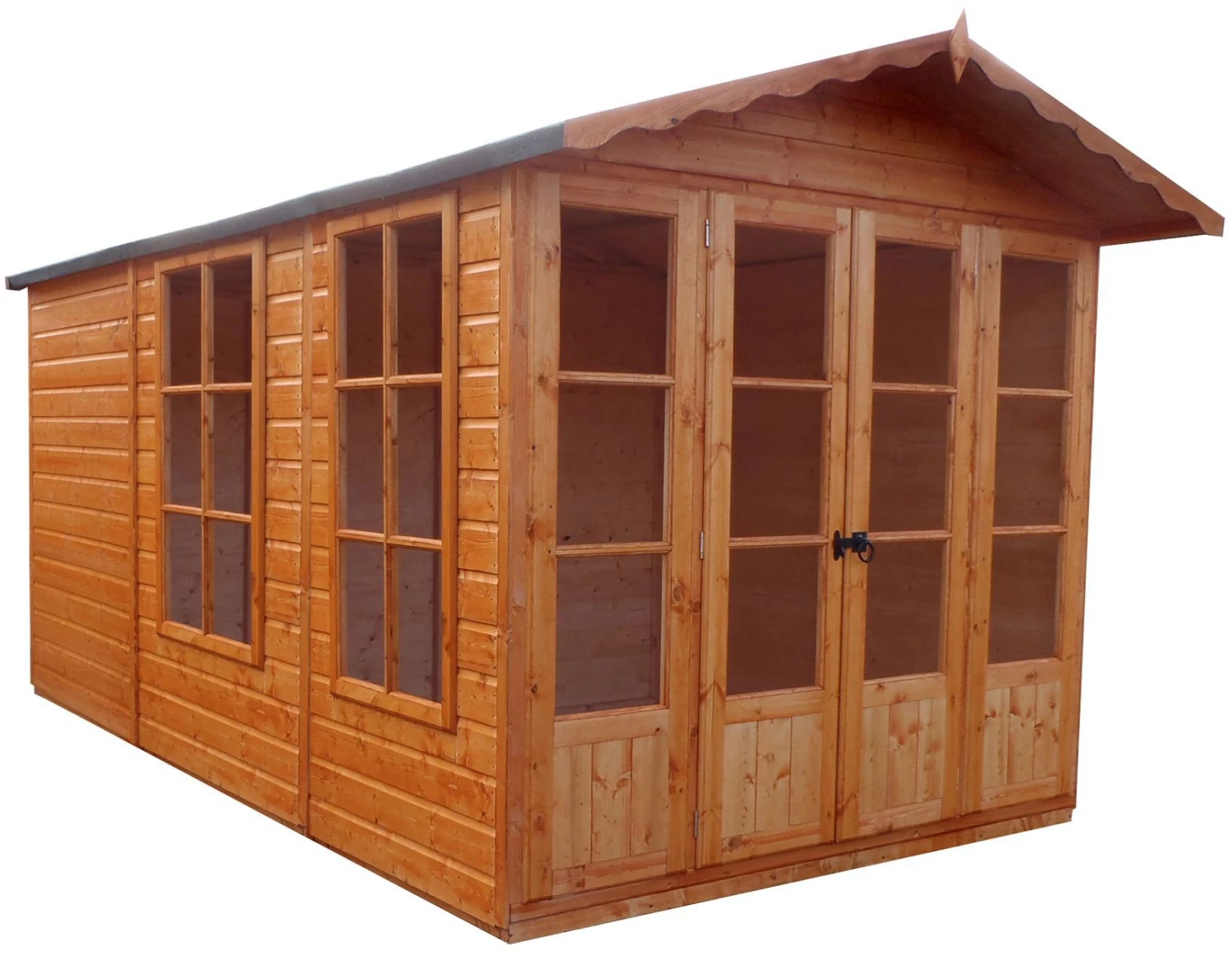 Shire Kensington 10x7 Glass Apex Shiplap Wooden Summer House - Base Not Included 2 Shire Kensington 10x7 Glass Apex Shiplap Wooden Summer House - Base Not Included - Image 2
