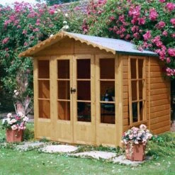 Shire Kensington 7x7 Glass Apex Shiplap Wooden Summer House - Base Not Included -Hozelock Shop shire kensington 7x7 glass apex shiplap wooden summer house base not included5019804198788 01i bq