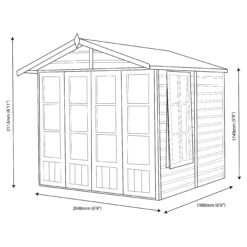 Shire Kensington 7x7 Toughened Glass Apex Shiplap Wooden Summer House - Base Included -Hozelock Shop shire kensington 7x7 toughened glass apex shiplap wooden summer house base included5019804111190 03t