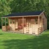 Shire Kingswood 18x20 Glass Apex Tongue & Groove Wooden Cabin - Base Not Included
