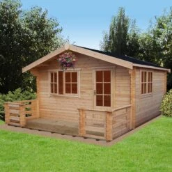Shire Kinver 12x12 Ft Apex Tongue & Groove Wooden Cabin With Felt Tile Roof - Assembly Service Included -Hozelock Shop shire kinver 12x12 ft apex tongue groove wooden cabin with felt tile roof assembly service included5019804111398 01i