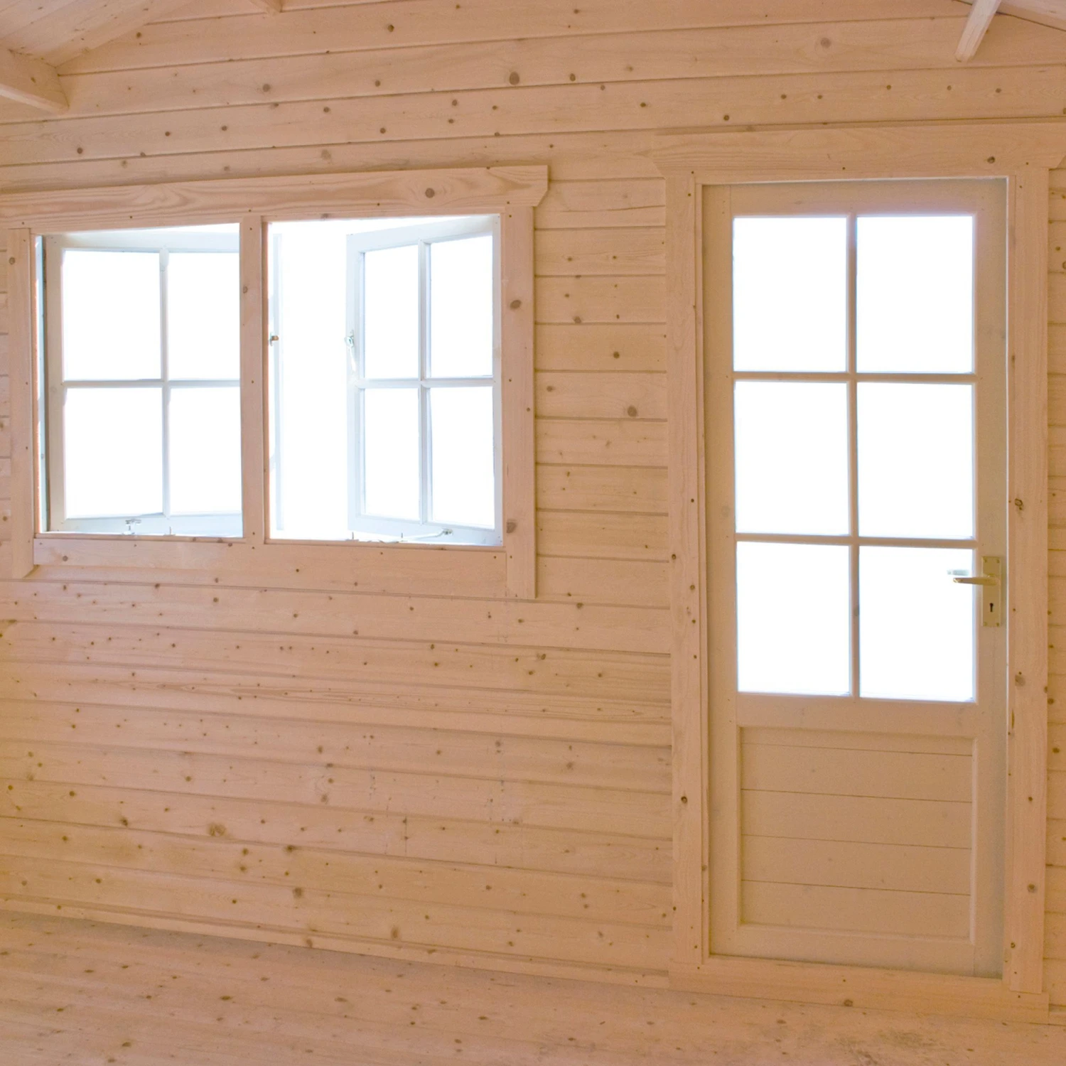 Shire Kinver 14x18 Toughened Glass Apex Tongue & Groove Wooden Cabin - Base Not Included 2 Shire Kinver 14x18 Toughened Glass Apex Tongue & Groove Wooden Cabin - Base Not Included - Image 2