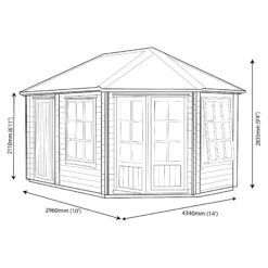 Shire Leygrove 14x10 Toughened Glass Apex Tongue & Groove Wooden Cabin 11 Shire Leygrove 14x10 Toughened Glass Apex Tongue & Groove Wooden Cabin -Hozelock Shop shire leygrove 14x10 toughened glass apex tongue groove wooden cabin5019804111244 03t