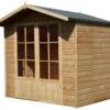 Shire Lumley 7x5 Toughened Glass Apex Shiplap Wooden Summer House - Base Not Included