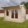 Shire Marlborough 10x10 Toughened Glass Apex Tongue & Groove Wooden Cabin - Base Not Included