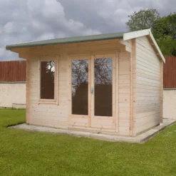 Shire Marlborough 10x12 Glass Apex Tongue & Groove Wooden Cabin - Base Not Included
