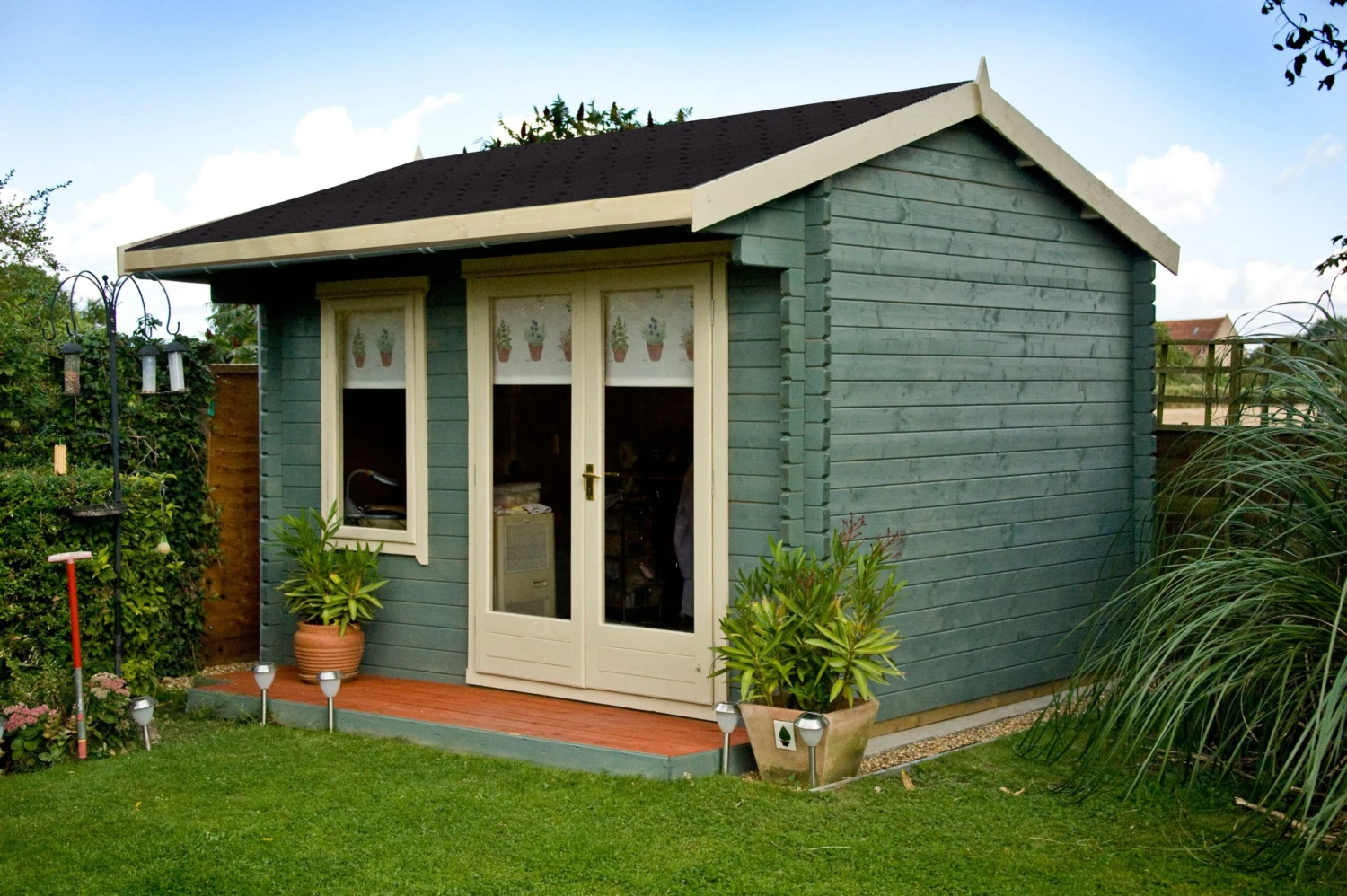 Shire Marlborough 12x14 Ft Apex Tongue & Groove Wooden Cabin With Felt Tile Roof - Assembly Service Included 2 Shire Marlborough 12x14 Ft Apex Tongue & Groove Wooden Cabin With Felt Tile Roof - Assembly Service Included - Image 2