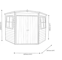 Shire Murrow 7x7 Ft Pent Shiplap Wooden 2 Door 2 Windows Shed With Floor -Hozelock Shop shire murrow 7x7 ft pent shiplap wooden 2 door 2 windows shed with floor5019804773480 19bq