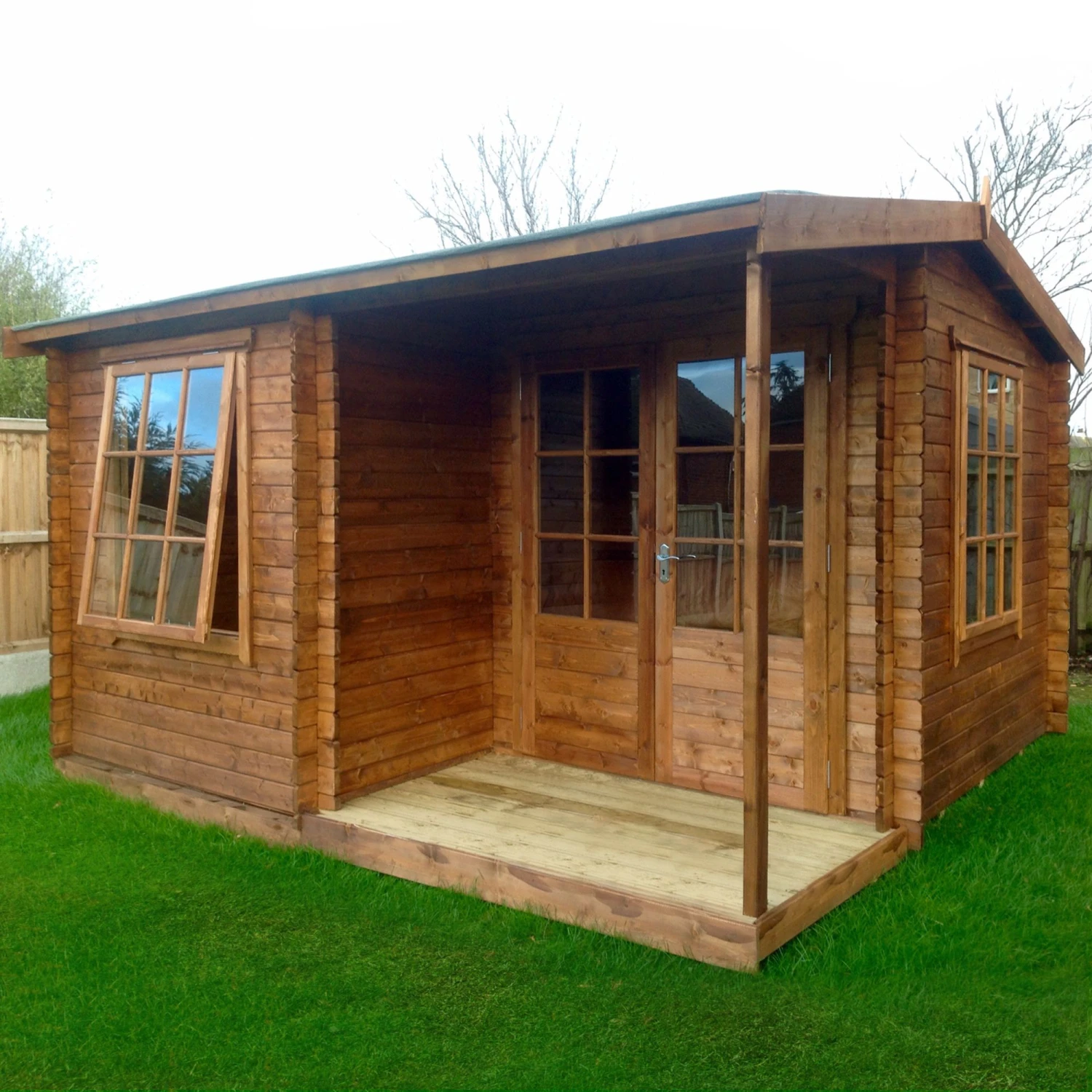 Shire Ringwood 12x15 Toughened Glass Apex Tongue & Groove Wooden Cabin - Assembly Service Included 1 Shire Ringwood 12x15 Toughened Glass Apex Tongue & Groove Wooden Cabin - Assembly Service Included