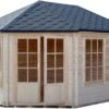 Shire Rowney 14x10 Glass Apex Tongue & Groove Wooden Cabin - Base Not Included