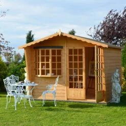 Shire Sandringham 10x10 Glass Apex Shiplap Wooden Summer House - Base Not Included -Hozelock Shop shire sandringham 10x10 glass apex shiplap wooden summer house base not included5019804111671 02i bq