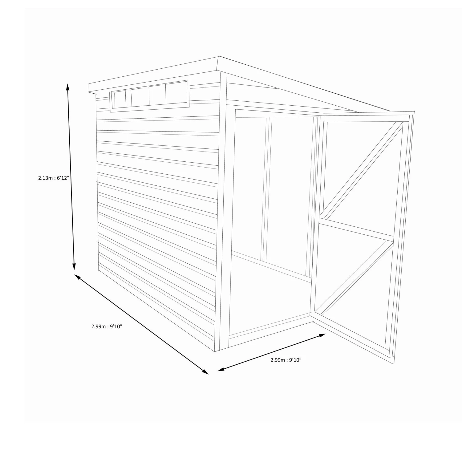 Shire Security Cabin 10x10 Ft Pent Shiplap Wooden Shed With Floor - Assembly Service Included 4 Shire Security Cabin 10x10 Ft Pent Shiplap Wooden Shed With Floor - Assembly Service Included - Image 4