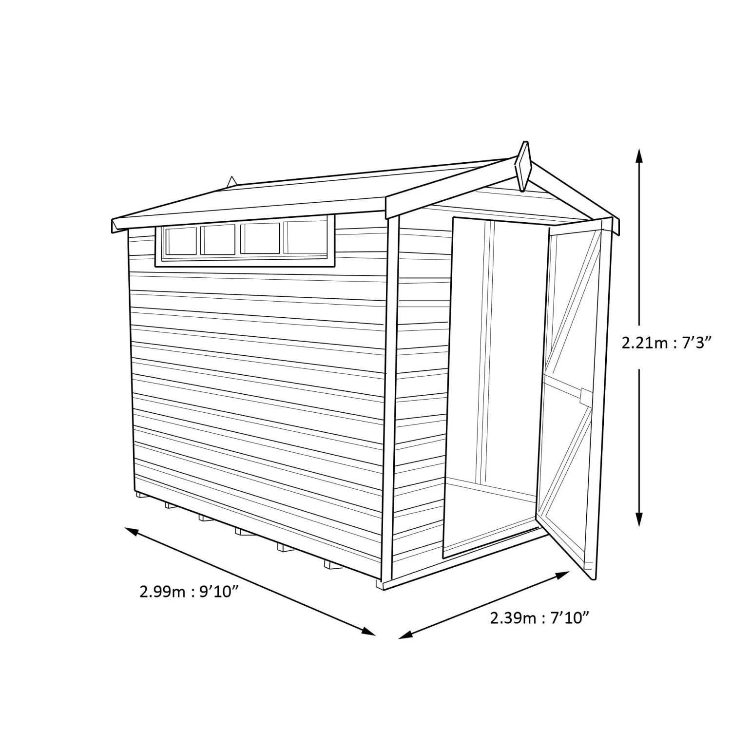 Shire Security Cabin 10x8 Ft Apex Shiplap Wooden Shed With Floor - Assembly Service Included 4 Shire Security Cabin 10x8 Ft Apex Shiplap Wooden Shed With Floor - Assembly Service Included - Image 4